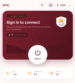 Sakuro app VPN connection status screen without plan pricing